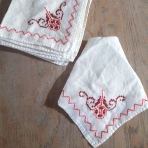 Vintage crosstitch retro Christmas holiday napkins 6